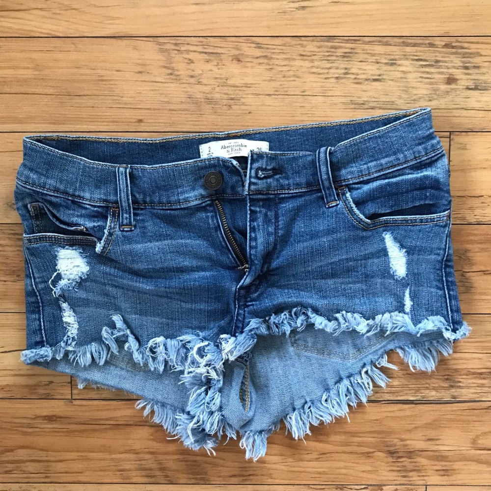 Abercrombie & Fitch destroyed cutoff denim shorts